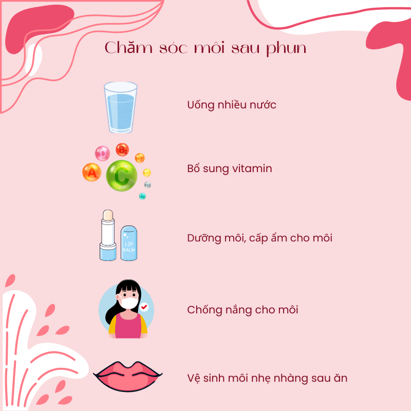 Hướng dẫn chăm sóc môi sau phun (Nguồn: Internet)